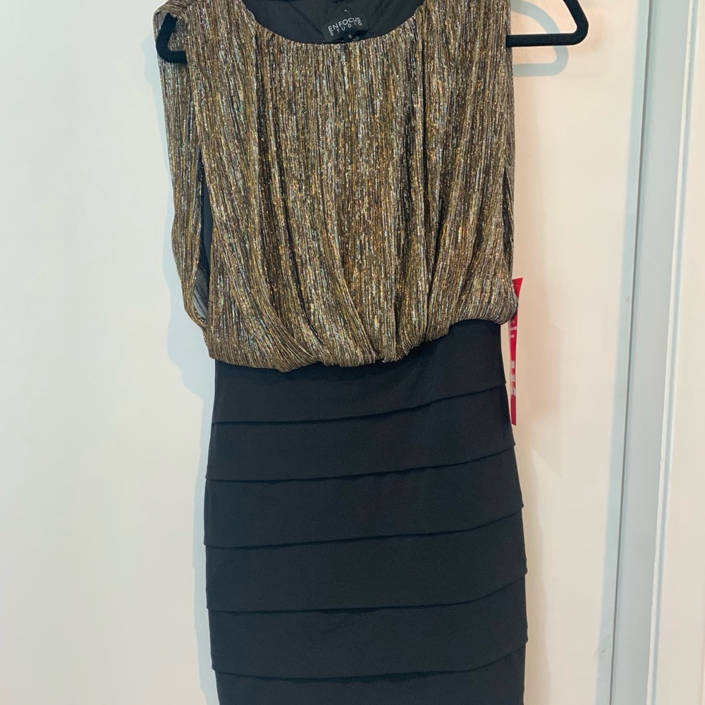Brand new evening gold glitter dress